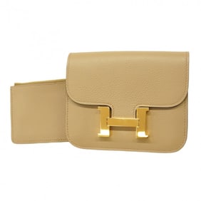 Hermes Hermès Constance Evercolor Beige Marfa Wallet with Double Stamp for Women