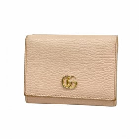 Gucci GG Marmont Tri-fold Wallet 474746 Leather Pink Women's