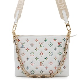 Louis Vuitton Coussin PM Monogram Lamb Leather Shoulder Bag M21209, White, 3-Way