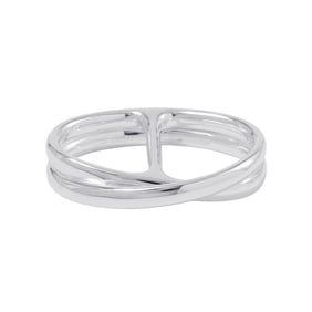 Hermes Hermès Chaine d'Ancre Punk Double Ring, SV925, Ring Size 52