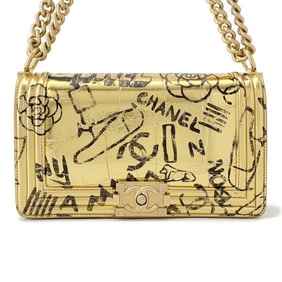 Chanel Chain Shoulder Bag Boy Embossed Leather A67086 Coco Mark CHANEL Sale Item