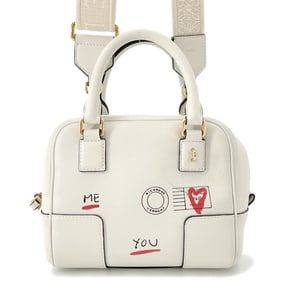 Loewe Amazona 16 Square Calfskin Handbag, White, Chinese Tanabata Limited Edition Collection