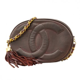 Chanel Shoulder Bag with Chain Bag, Brown Lambskin, Women's
