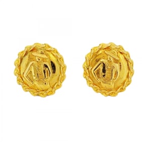 Chanel Mademoiselle Circle Earrings, GP Plated Gold, Women's