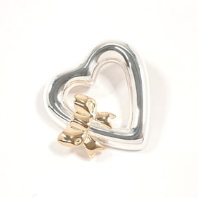 TIFFANY & Co. Tiffany Heart Ribbon Pendant Top in 925 Sterling Silver/18K Yellow Gold, Silver, for
