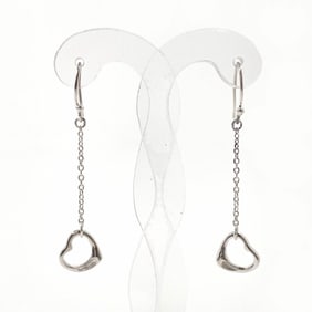 TIFFANY & Co. Elsa Peretti Heart Drop Earrings in 925 Sterling Silver for Women