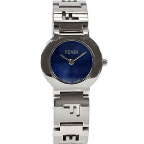 FENDI Horology 3050L Watch, Stainless Steel/Stainless Steel, Silver Quartz Movement, Navy Dial,