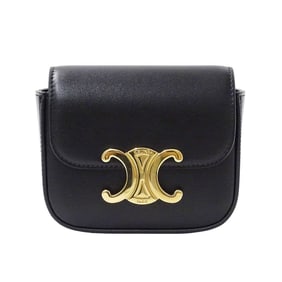 Celine CELINE bag women's brand shoulder shiny calfskin Triomphe Mini Claude black crossbody micro