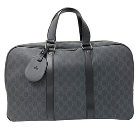 Gucci Men's GG Supreme Boston Bag in Black Canvas (322066)