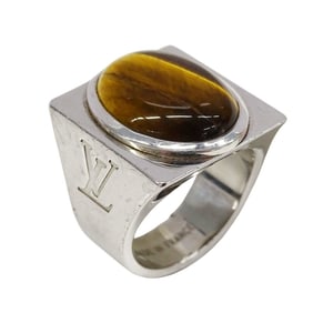 Louis Vuitton Chevalier ring in SV925 tiger eye and silver, size 19, for men women.