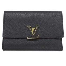 Louis Vuitton LOUIS VUITTON Wallet Women's Brand Tri-fold Taurillon Leather Portefeuille Capucines