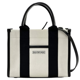 Balenciaga BALENCIAGA Women's Handbag/Shoulder Bag, 2-Way Canvas, Hardware XS, Ivory/Black, Mini