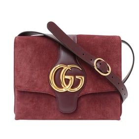 Gucci GUCCI bag ladies brand shoulder GG Marmont suede burgundy crossbody