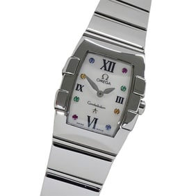 OMEGA Constellation Mini Quadrella 1584.79 Ladies' Watch Brand Shell Quartz QZ Stainless Steel SS