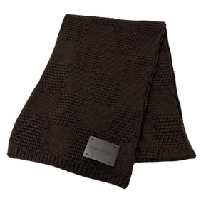 Louis Vuitton Echarpe Damier Scarf for Men and Women, Brand Stole, Wool, Brown, 402775, Simple