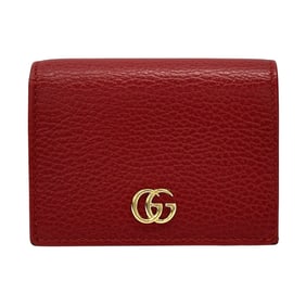 Gucci GUCCI wallet for women and men, brand Petit Marmont bifold wallet, leather, double G mini red,