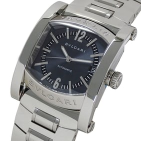 Bvlgari BVLGARI Men's Watch Brand Assioma Date Automatic AT Stainless Steel SS AA44S Silver Navy