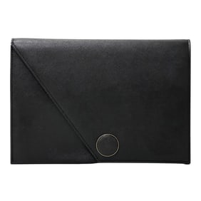 Yves Saint Laurent Women's Clutch Bag/Second Handbag in Black Leather with Flap