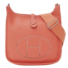 Hermes Hermès Evelyne 3 PM Togo Sanguine Shoulder Bag with Silver Hardware, Women's