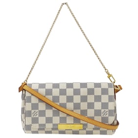 Louis Vuitton Damier Azur Bag, Women's Favorite PM N41277, 2-Way Handbag/Shoulder White/Gray