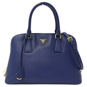 Prada PRADA Women's Handbag/Shoulder Bag, 2-Way, Saffiano Blue, BL0837, Blue Logo