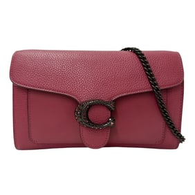 Coach Women's Shoulder Bag, Leather, Pink, Clutch, Rhinestone