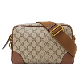 Gucci GG Supreme Canvas Small Crossbody Bag (821155) in Beige and Brown, Perfect for Men Women. This