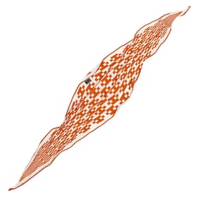 Hermes Hermès Rosange PM Scarf, Women's Silk, Orange and White, Bandana, H Pattern