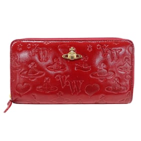 Vivienne Westwood Women's Designer Long Wallet in Patent Leather with Red Zip-Around Design