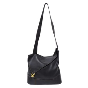 LOEWE Anton Shoulder Bag, Black Leather, Women's, Shoulder/Crossbody Bag