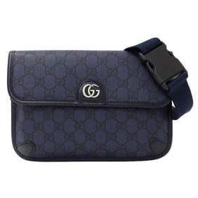Gucci Men's GG Supreme Petit Marmont Small Belt Bag (752597) in Navy Blue. A small mini bag perfect