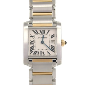 Cartier Tank Française MM Date Two-tone W51012Q4 SSxYG Quartz Watch