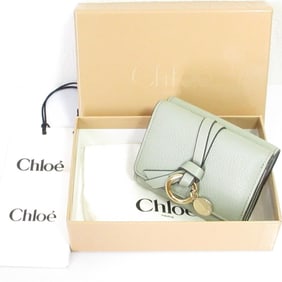 Chloé Chloe Alphabet Mini Trifold Compact Wallet, Green, Women's
