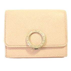 BVLGARI Trifold Wallet, Mini 290483, Peach, Women's