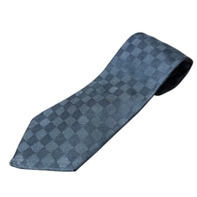 LOUIS VUITTON Damier Graphite 100% Silk Tie, Black, Men's