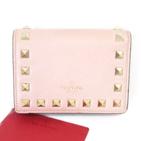 VALENTINO Rockstud Bi-fold Wallet Pink Women's
