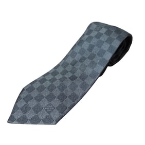 LOUIS VUITTON Damier Graphite 100% Silk Tie, Regular Black, Men's