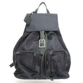 GUCCI Gucci nylon and leather backpack in black for women