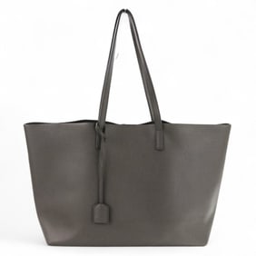 YSL Yves Saint Laurent SAINT LAURENT PARIS Paris Leather Shopping Tote Bag Gray Women's