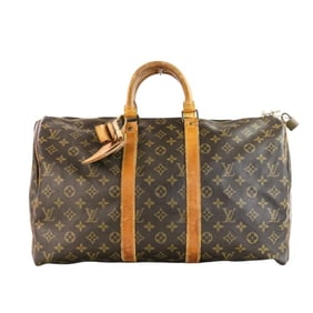 LOUIS VUITTON Monogram Keepall 45 Boston Bag M41428 Brown Men's and Women's