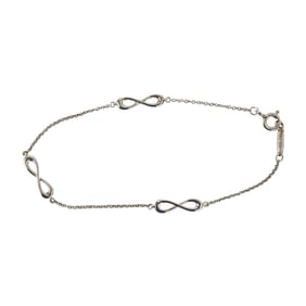 Tiffany & Co. Infinity Endless Chain Bracelet, SV925, Size Small, Silver, Women's