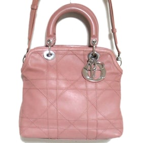Christian Dior Granville 2-Way Shoulder Bag/Handbag, Pink with Silver Hardware, Women's