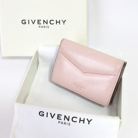 GIVENCHY Leather Compact Wallet, Tri-fold Pink, Women's