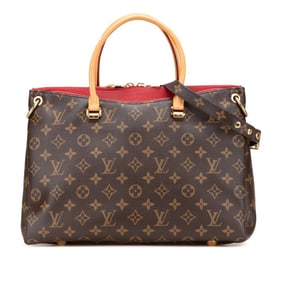 Louis Vuitton Monogram Pallas Handbag/Shoulder Bag, 2-Way, M41148, Clementine, Red and Brown