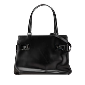 Salvatore Ferragamo Gancini Handbag/Shoulder Bag 2WAY DY-21 0166 Black Leather Women's