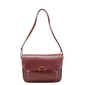 Cartier Must Line Shoulder Bag Wine Red Bordeaux Leather Women's CARTIER