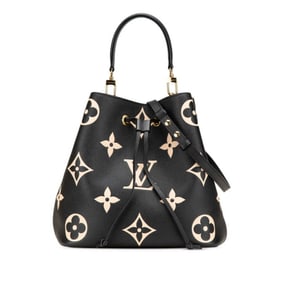Louis Vuitton Monogram Empreinte NeoNoe MM Handbag/Shoulder Bag 2WAY M45497 Black Noir Beige Leather