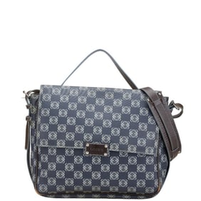 LOEWE Anagram Crossbody Shoulder Bag/Messenger Bag in Navy and Gray Leather for Women