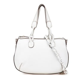 LOEWE Handbag One-Shoulder Bag 2-Way White Leather Women's