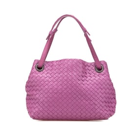 Bottega Veneta Intrecciato Handbag in Purple Leather for Women